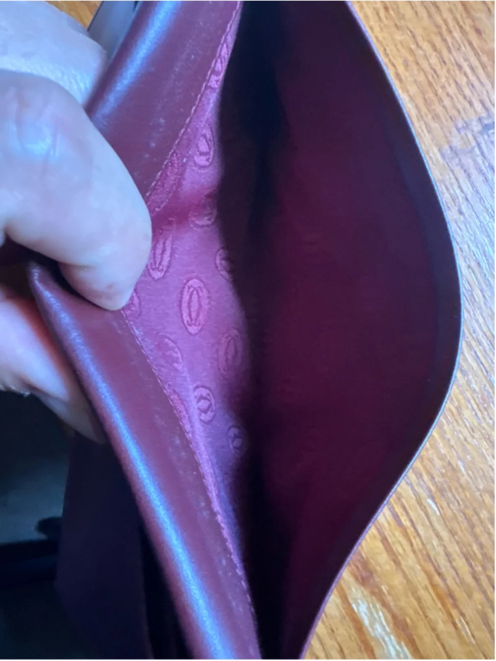 Cartier Burgundy Leather Long Wallet, One Size